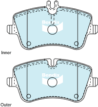 Kit de plaquettes de frein, frein à disque BENDIX-SEA DB1921 GCT