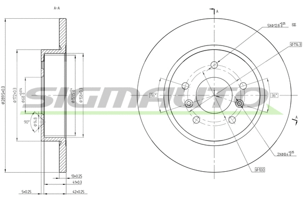 Disque de frein SIGMAUTO DBC683S