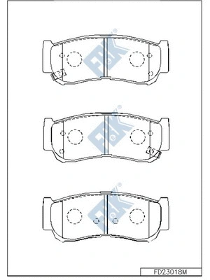 Kit de plaquettes de frein, frein à disque FBK FD23018M