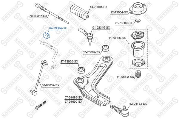 Suspension, stabilisateur STELLOX 89-73004-SX