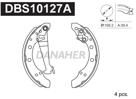 Jeu de mâchoires de frein DANAHER DBS10127A