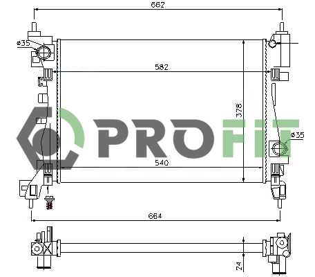 Radiateur, refroidissement du moteur PROFIT 1740-0396