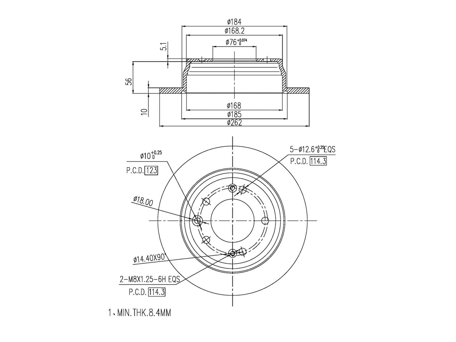 Disque de frein A.Z. Meisterteile AZMT-44-024-1314