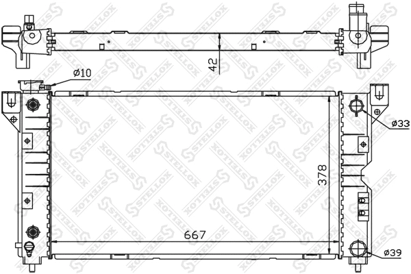 Radiateur, refroidissement du moteur STELLOX 10-25283-SX