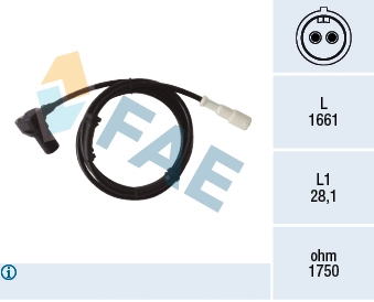 Capteur, vitesse de roue FAE 78409