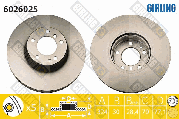 Disque de frein GIRLING 6026025