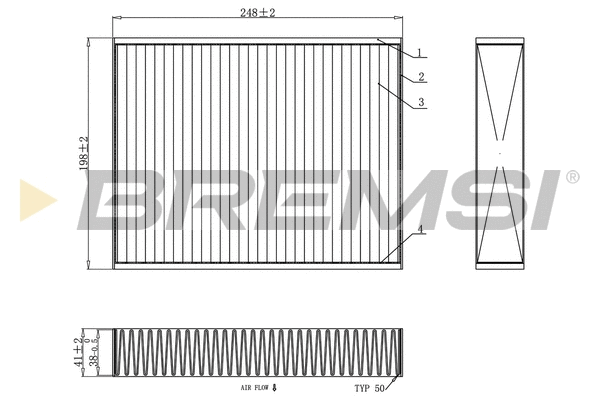 Filtre, air de l'habitacle BREMSI FC0455