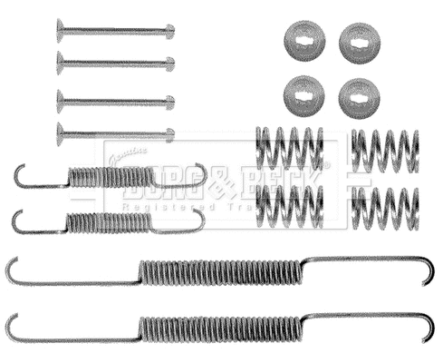 Kit d'accessoires, mâchoire de frein BORG & BECK BBK6072