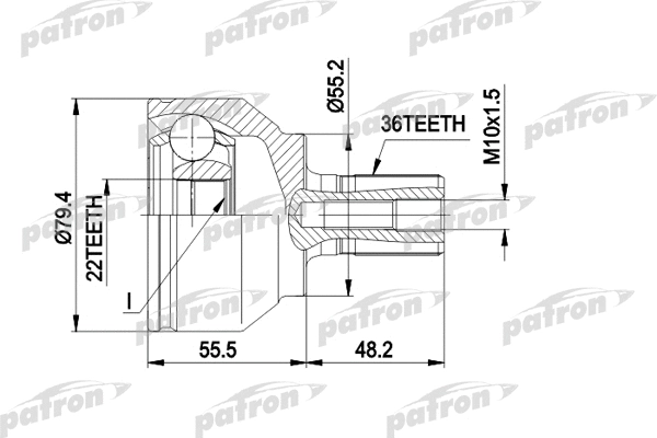 Jeu de joints, arbre de transmission PATRON PCV1603