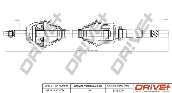 Arbre de transmission Dr!ve+ DP2110.10.0784