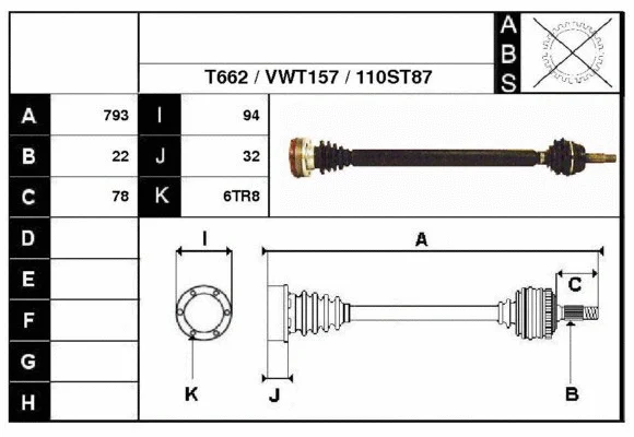 Arbre de transmission Technika 67110