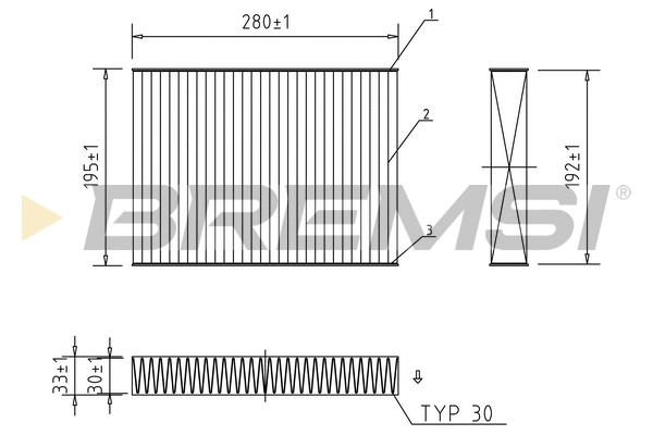 Filtre, air de l'habitacle BREMSI FC0470C