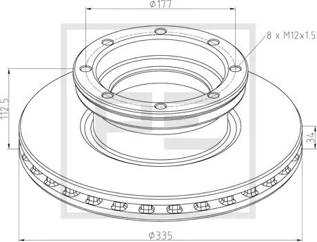 Disque de frein PE Automotive 016.678-00A
