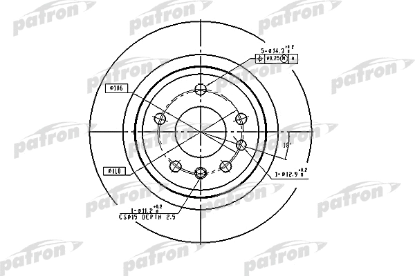 Disque de frein PATRON PBD2714