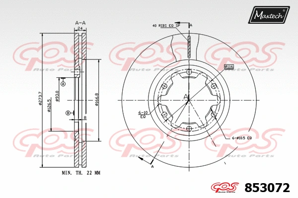 Disque de frein MAXTECH 853072