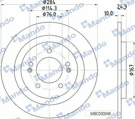 Disque de frein MANDO MBC030049