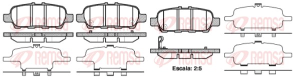Kit de plaquettes de frein, frein à disque REMSA 0876.41