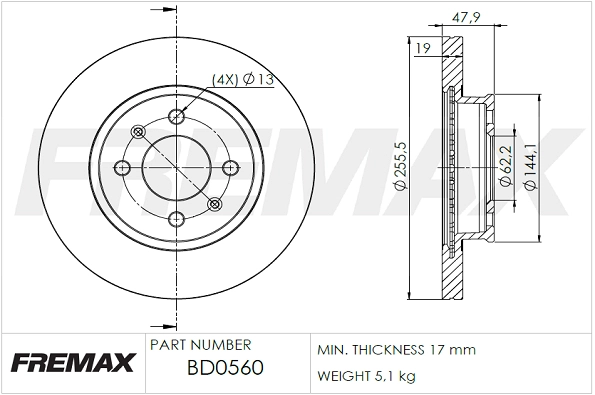 Disque de frein FREMAX BD-0560