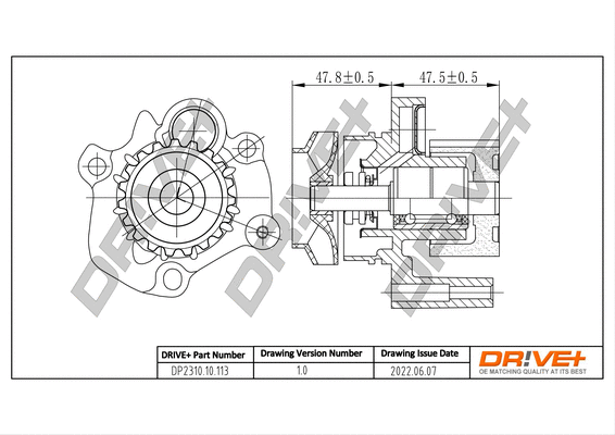 Pompe à eau, refroidissement du moteur Dr!ve+ DP2310.10.113