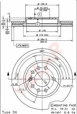 Disque de frein VILLAR 628.1068
