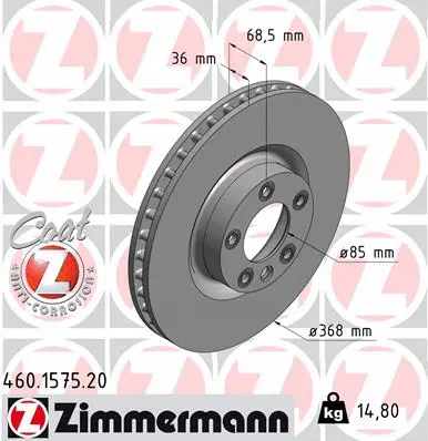 Disque de frein ZIMMERMANN 460.1575.20