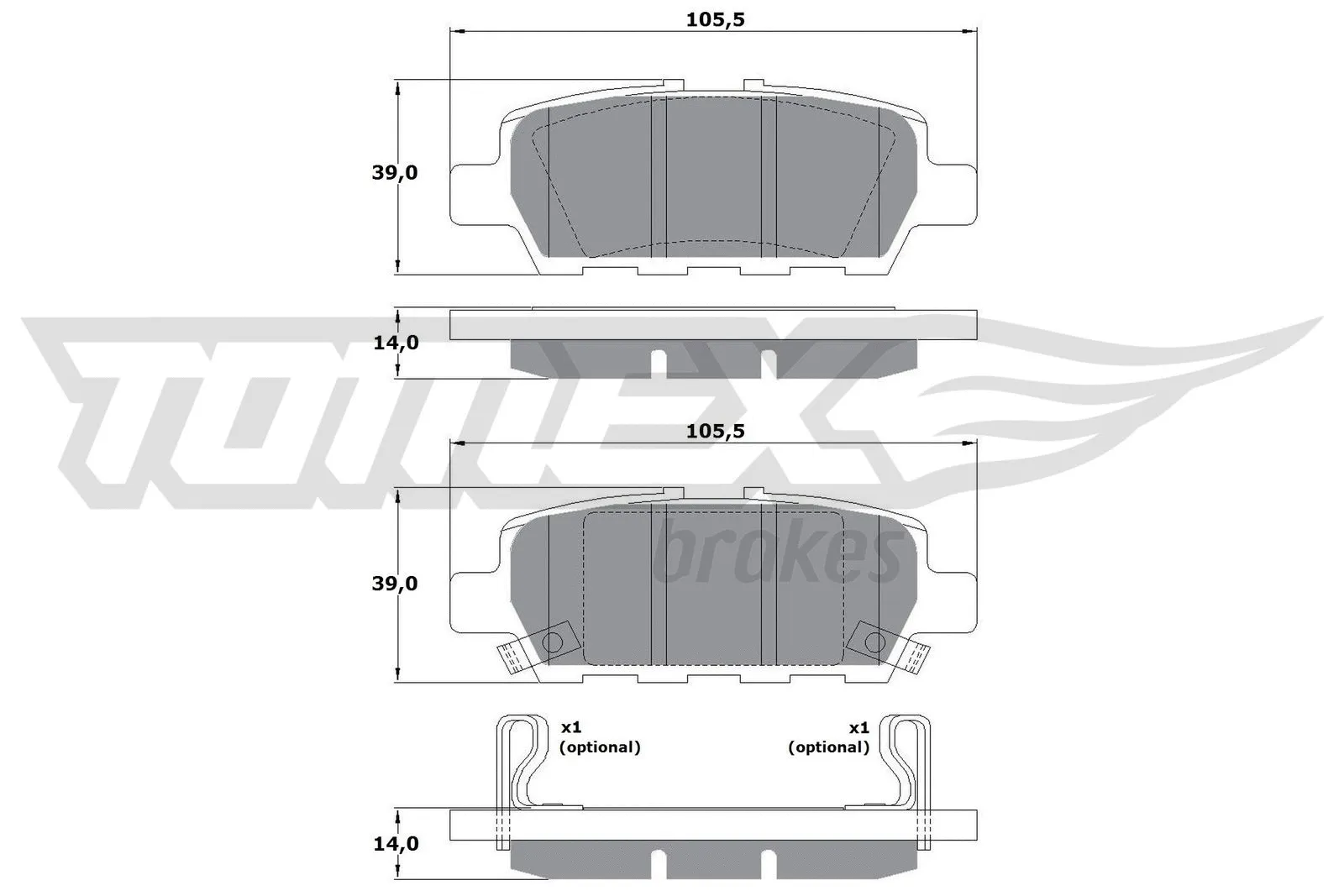 Kit de plaquettes de frein, frein à disque TOMEX Brakes TX 17-57