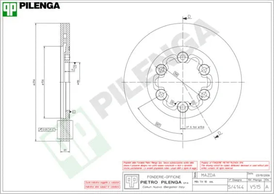 Disque de frein PILENGA V515