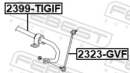 Stabilisateur, chassis FEBEST 2399-TIGIF