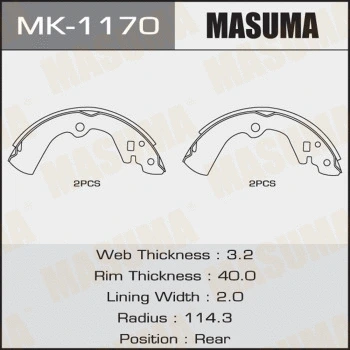 Jeu de mâchoires de frein MASUMA MK-1170