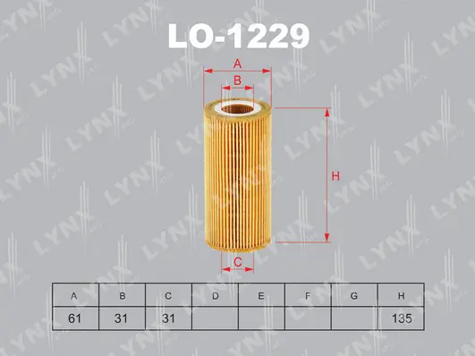 Filtre à huile LYNXAUTO LO-1229