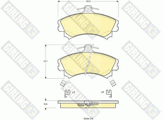 Kit de plaquettes de frein, frein à disque GIRLING 6113171