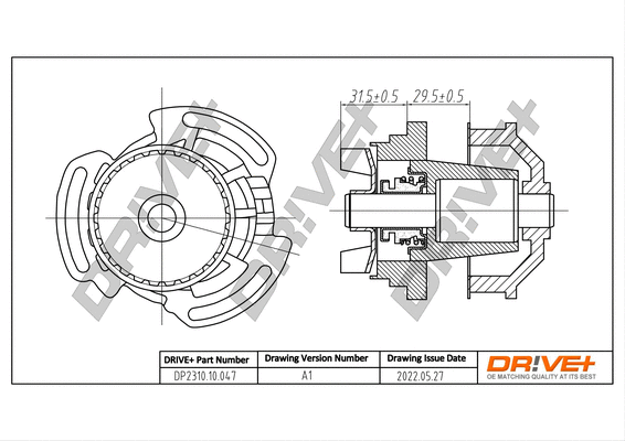 Pompe à eau, refroidissement du moteur Dr!ve+ DP2310.10.047