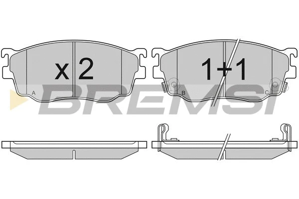 Kit de plaquettes de frein, frein à disque BREMSI BP2912
