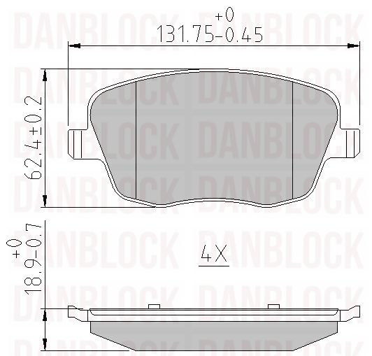 Kit de plaquettes de frein, frein à disque DANBLOCK DB 510233