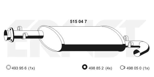 Silencieux central ERNST 515047