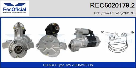 Démarreur RECOFICIAL REC6020179.2