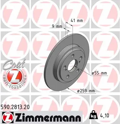 Disque de frein ZIMMERMANN 590.2813.20