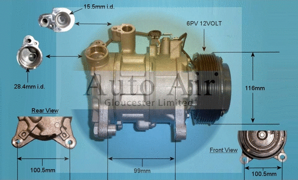 Compresseur, climatisation AUTO AIR GLOUCESTER 14-0089P