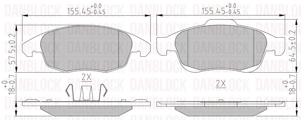 Kit de plaquettes de frein, frein à disque DANBLOCK DB 510565