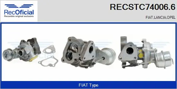 Turbocompresseur, suralimentation RECOFICIAL RECSTC74006.6