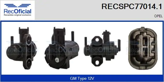 Transmetteur de pression, contrôle des gaz d'échappement RECOFICIAL RECSPC77014.1