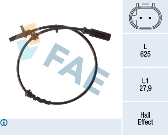 Capteur, vitesse de roue FAE 78267