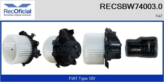 Pulseur d'air habitacle RECOFICIAL RECSBW74003.0