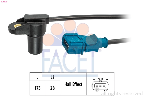Capteur d'angle, vilebrequin FACET 9.0853