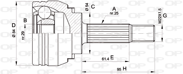 Jeu de joints, arbre de transmission OPEN PARTS CVJ5372.10