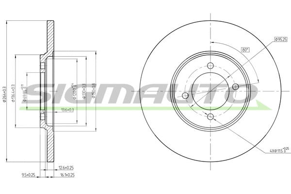 Disque de frein SIGMAUTO DBA529S