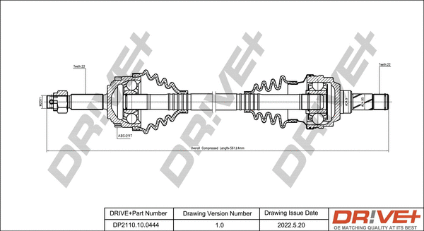 Arbre de transmission Dr!ve+ DP2110.10.0444