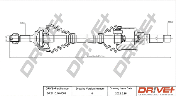 Arbre de transmission Dr!ve+ DP2110.10.0581