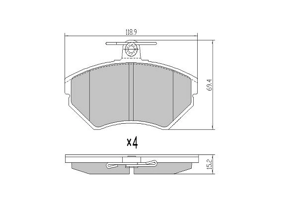 Kit de plaquettes de frein, frein à disque FREMAX FBP-1051