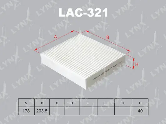 Filtre, air de l'habitacle LYNXAUTO LAC-321